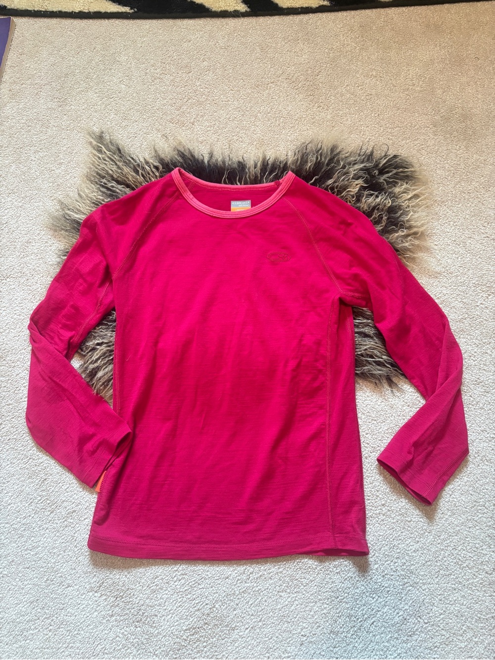 Icebreaker Girls' Hot Pink Long-Sleeve Performance Tee